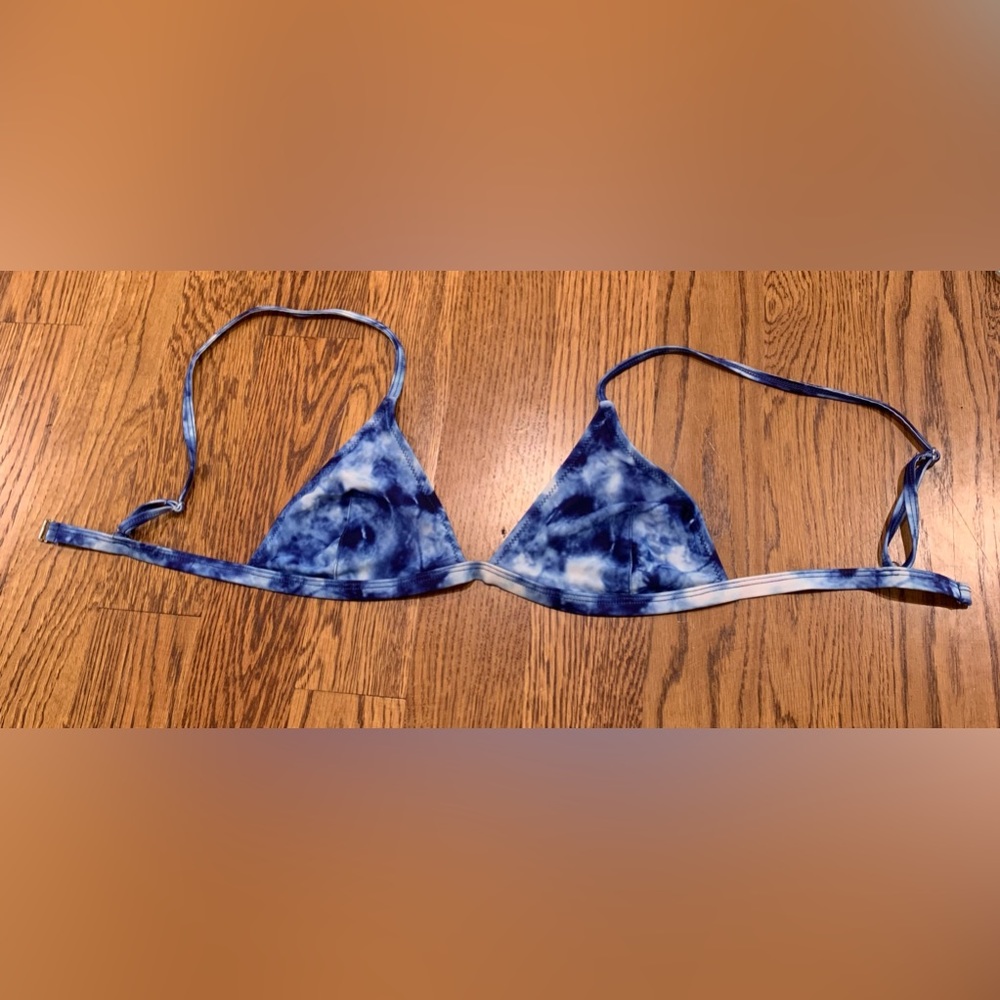 Blue Tie Dye Bikini Top
